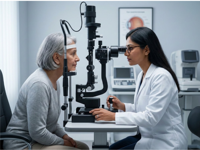What Is Cataract? Symptoms, Causes, Treatment & Prevention “Dr. Ripan Kaur examining a patient for cataract and other eye conditions”