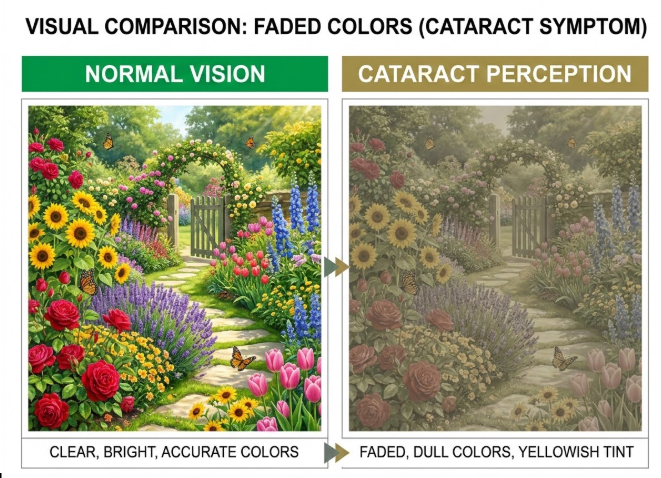 10 Early Signs of Cataract You Should Not Ignore “Faded and less vibrant colors as a possible early sign of cataract”