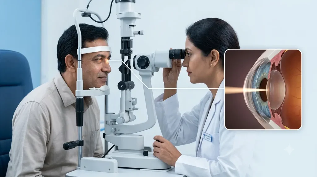 How to Prepare for Eye Surgery: A Patient's Complete Guide Patient undergoing a follow-up eye examination after eye surgery